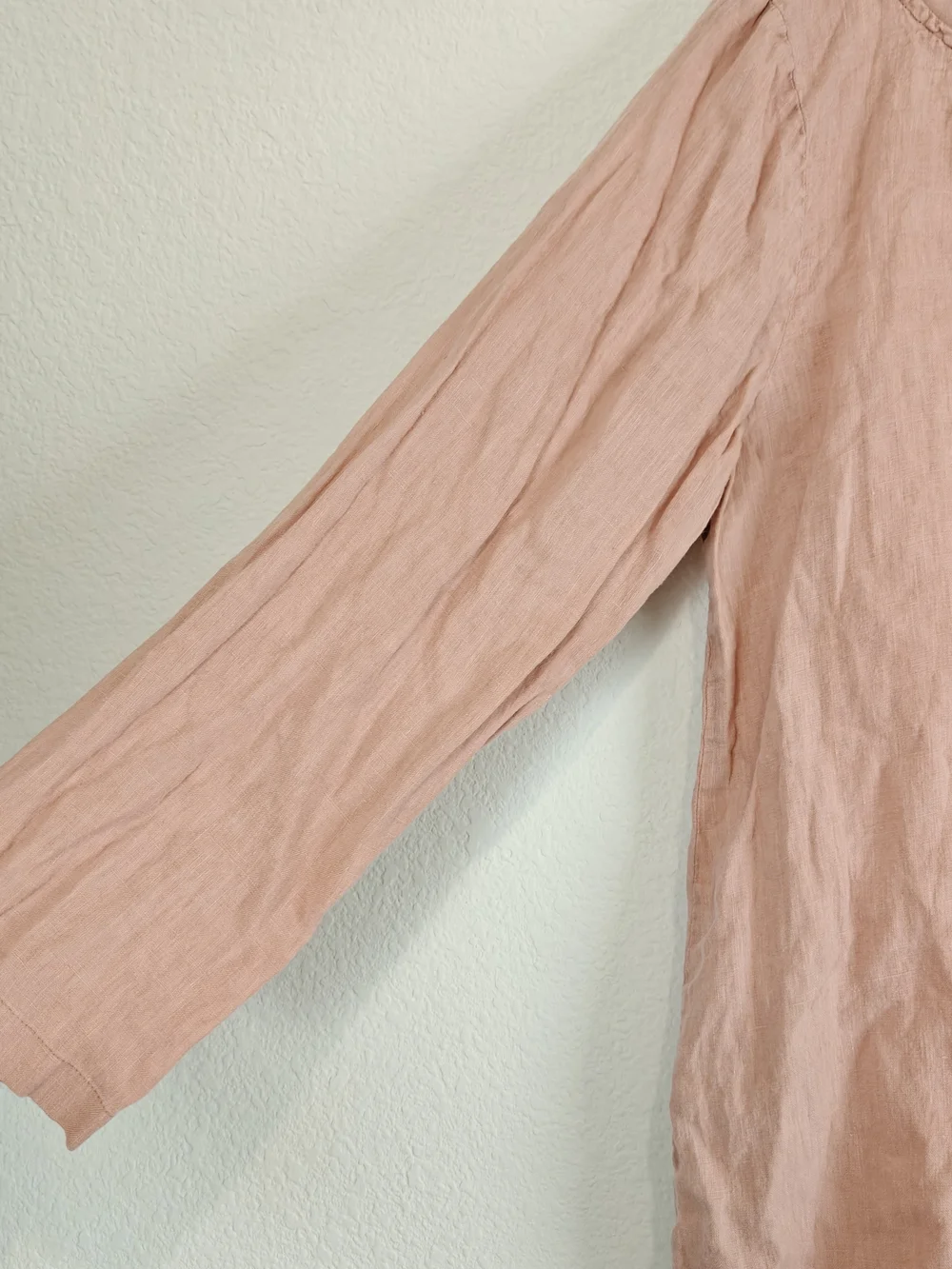 FLAX 100% Linen Pink Relaxed Fit Tunic Top | Coastal Cottagecore Boho Small - Picture 6 of 11